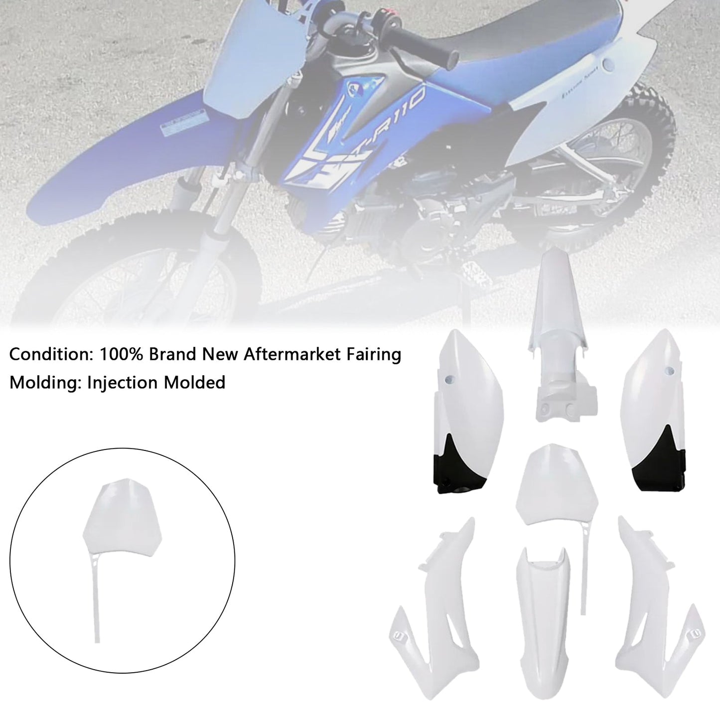 Kit plastiche per carrozzeria Yamaha TTR110 2008-2022 DIRT BIKE, carenatura parafango