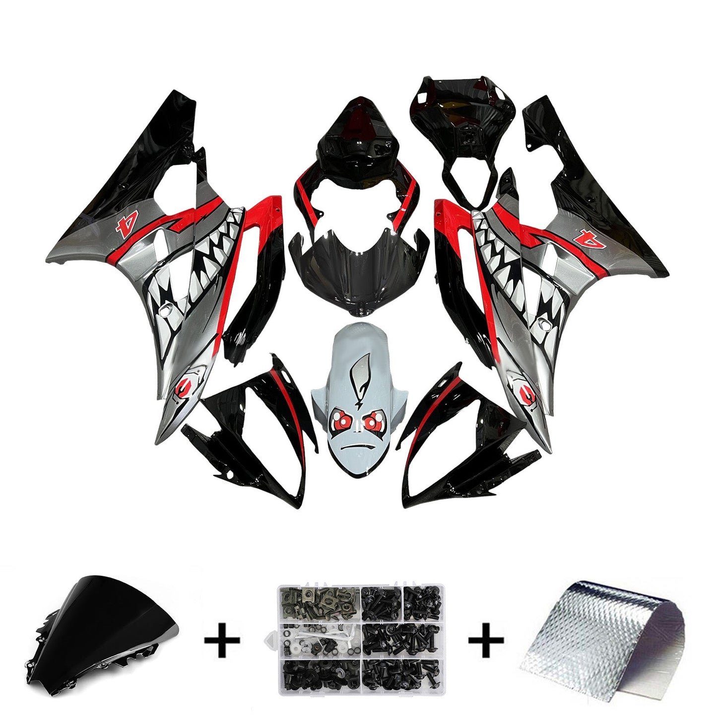 Kit carenatura iniezione plastica ABS per Yamaha YZFR6 YZF-R6 2006-2007