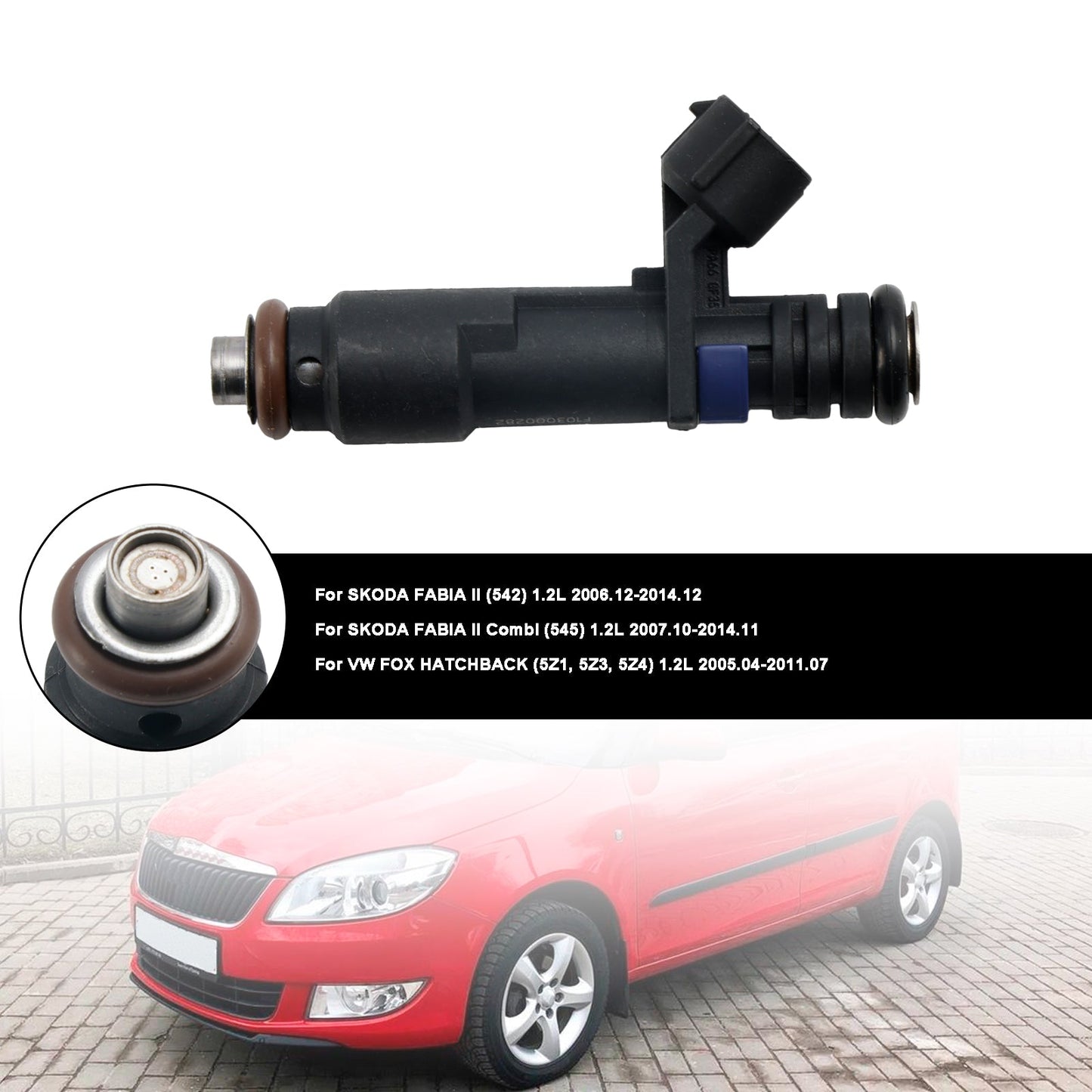 1 pz. Iniettore carburante 03D906031G per VW Fox Hatchback per Skoda Fabia II 1.2L