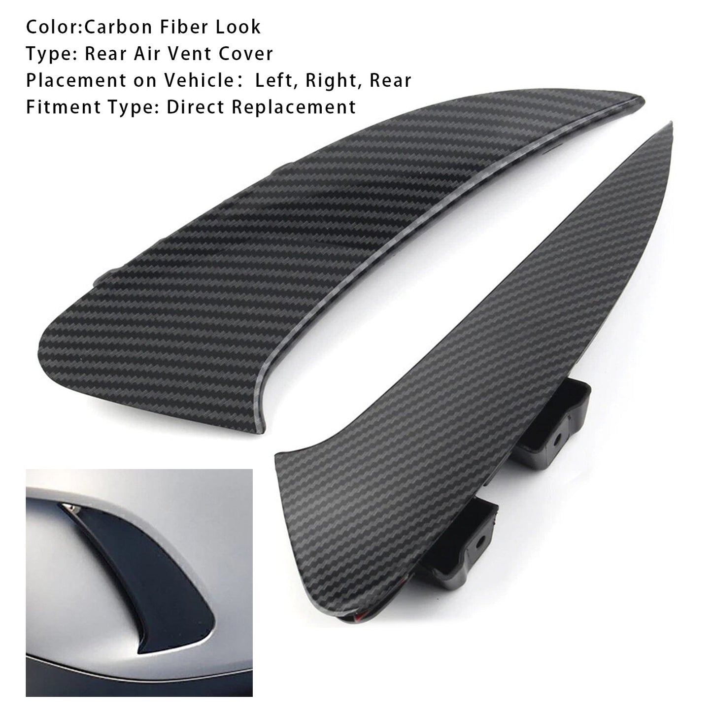 Copertura della presa d'aria posteriore in look carbonio per Benz CLA C118 CLA45 AMG 2020+