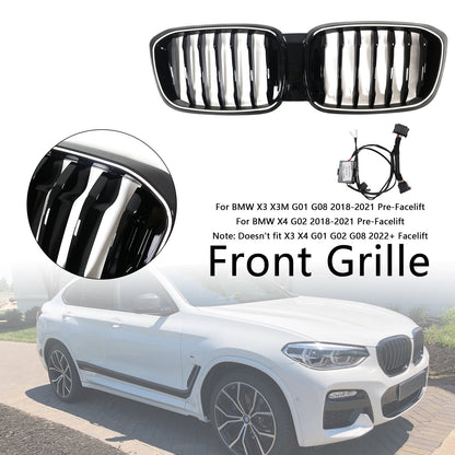 Griglia anteriore a maglie renali nera lucida pre-facelift BMW X3 X3M G01 G08 2018-2021 51138469959 51138469960