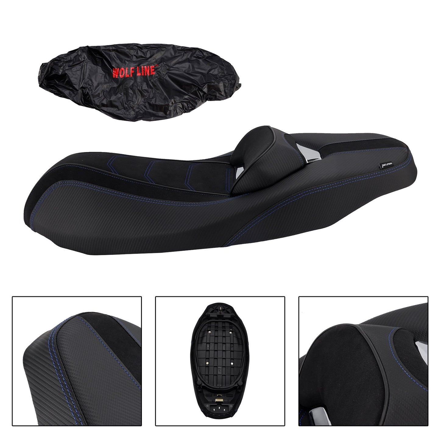 Adatto per Yamaha Nmax155 N-Max 155 2020-2023 Cuscino sedile anteriore Raider per pilota N-Max 155 in PU blu