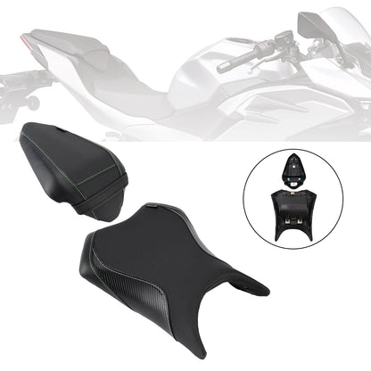 Kit cuscini passeggero anteriore e posteriore Raider per Kawasaki Ninja 500 Z500 2024-2025, colore nero.