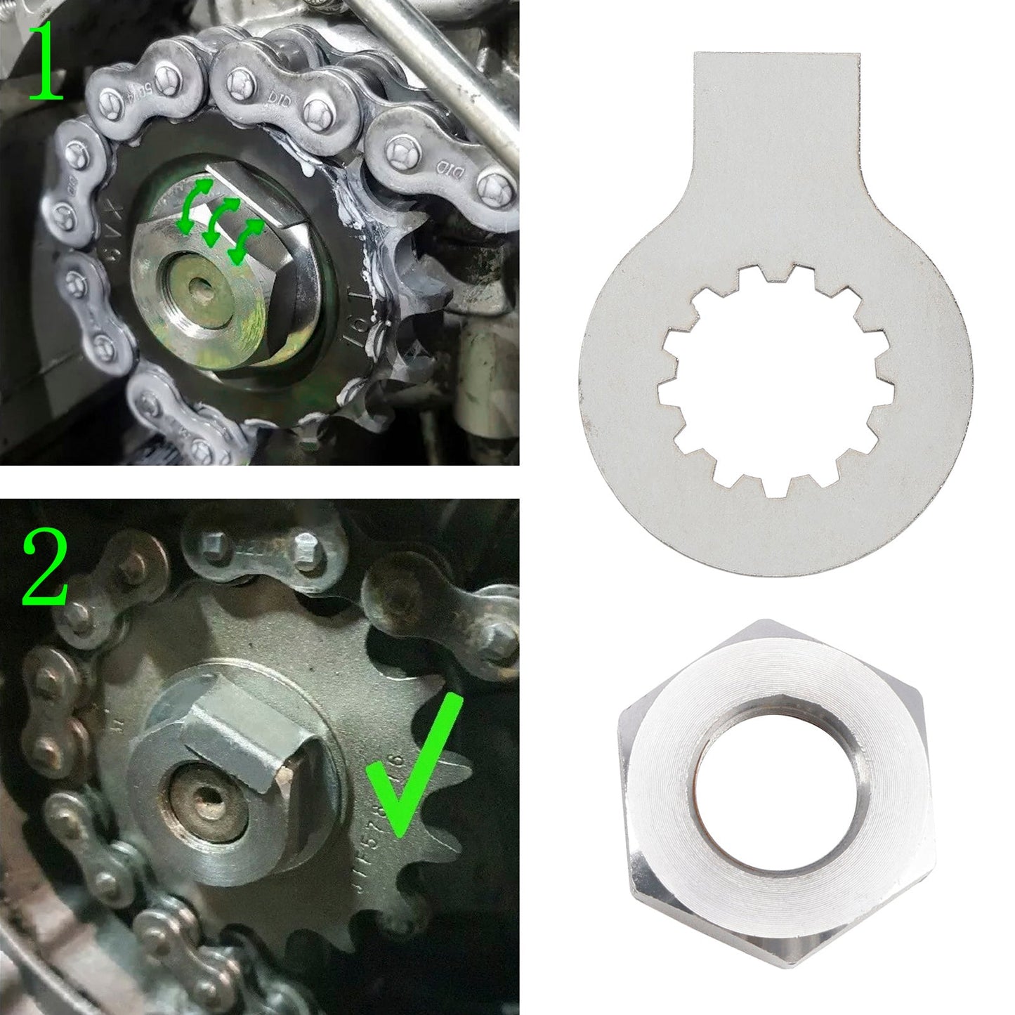 Kit linguetta rondella di bloccaggio dado pignone anteriore per YAMAHA R6 YZF 600 1000 TDM 850