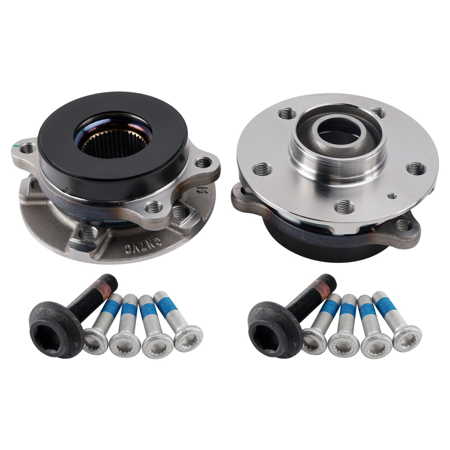 Kit 2 flange mozzo ruota anteriore+cuscinetto+bulloni Audi A4 8K A6 C7 A5 8T A8 4H Q5 4H0498625D