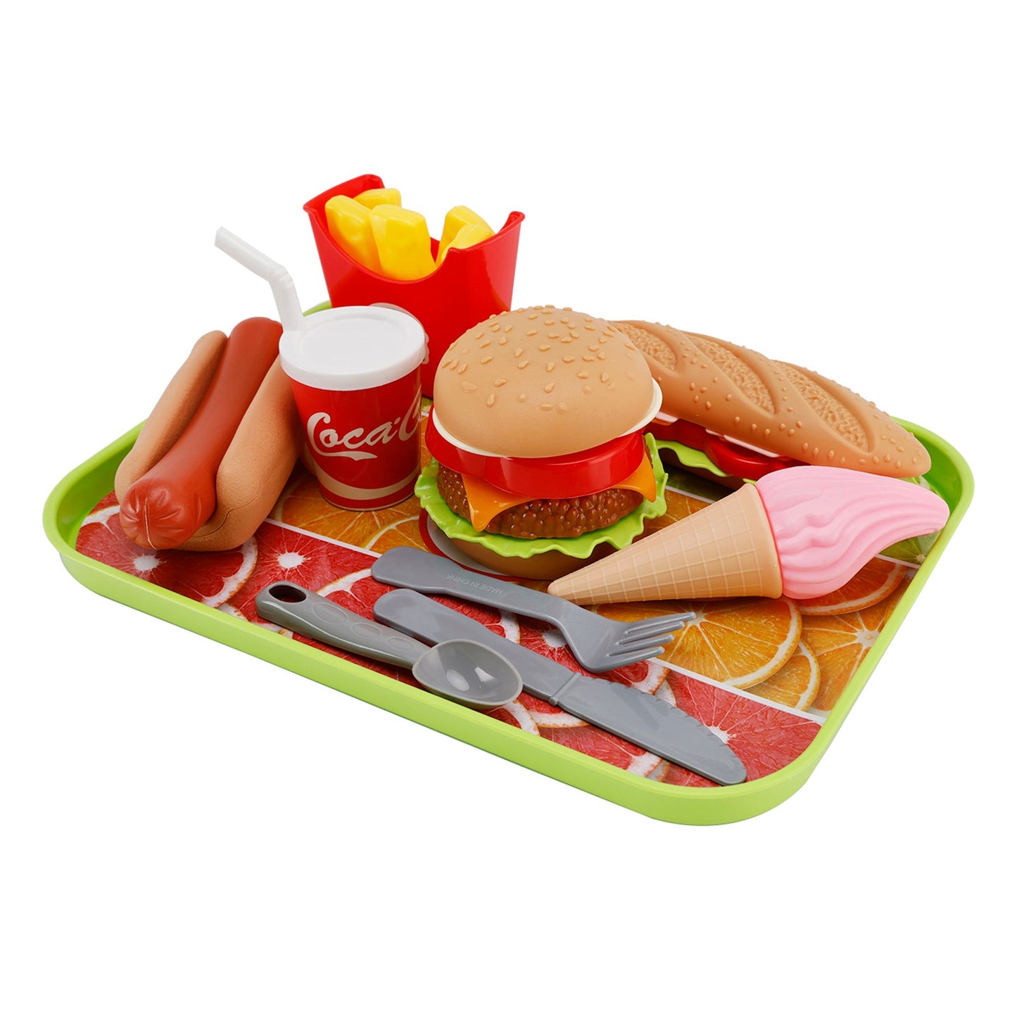 Set di giocattoli per bambini, giocattolo da cucina per bambini, hamburger e gelato