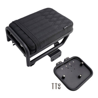 Kit Huntercub 2020-2023 per Honda CT125, con staffa per borse laterali e cuscino per sella posteriore, colore marrone.