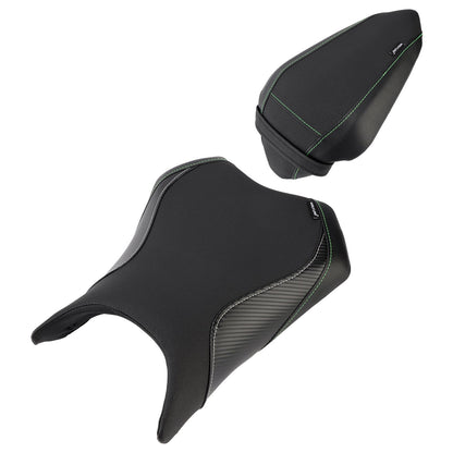 Kit cuscini passeggero anteriore e posteriore Raider per Kawasaki Ninja 500 Z500 2024-2025, colore nero.