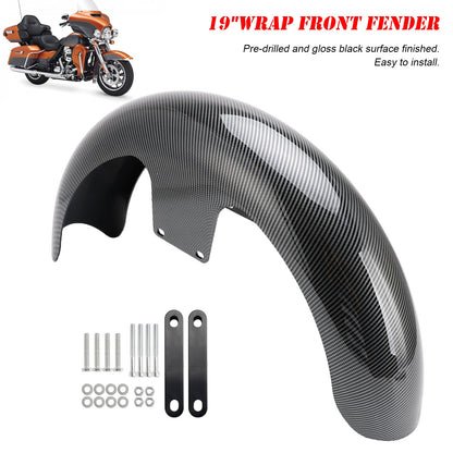 Parafango anteriore avvolgente da 19"" in ABS per Touring Electra Street Road Glide Baggers FLHT FLHR