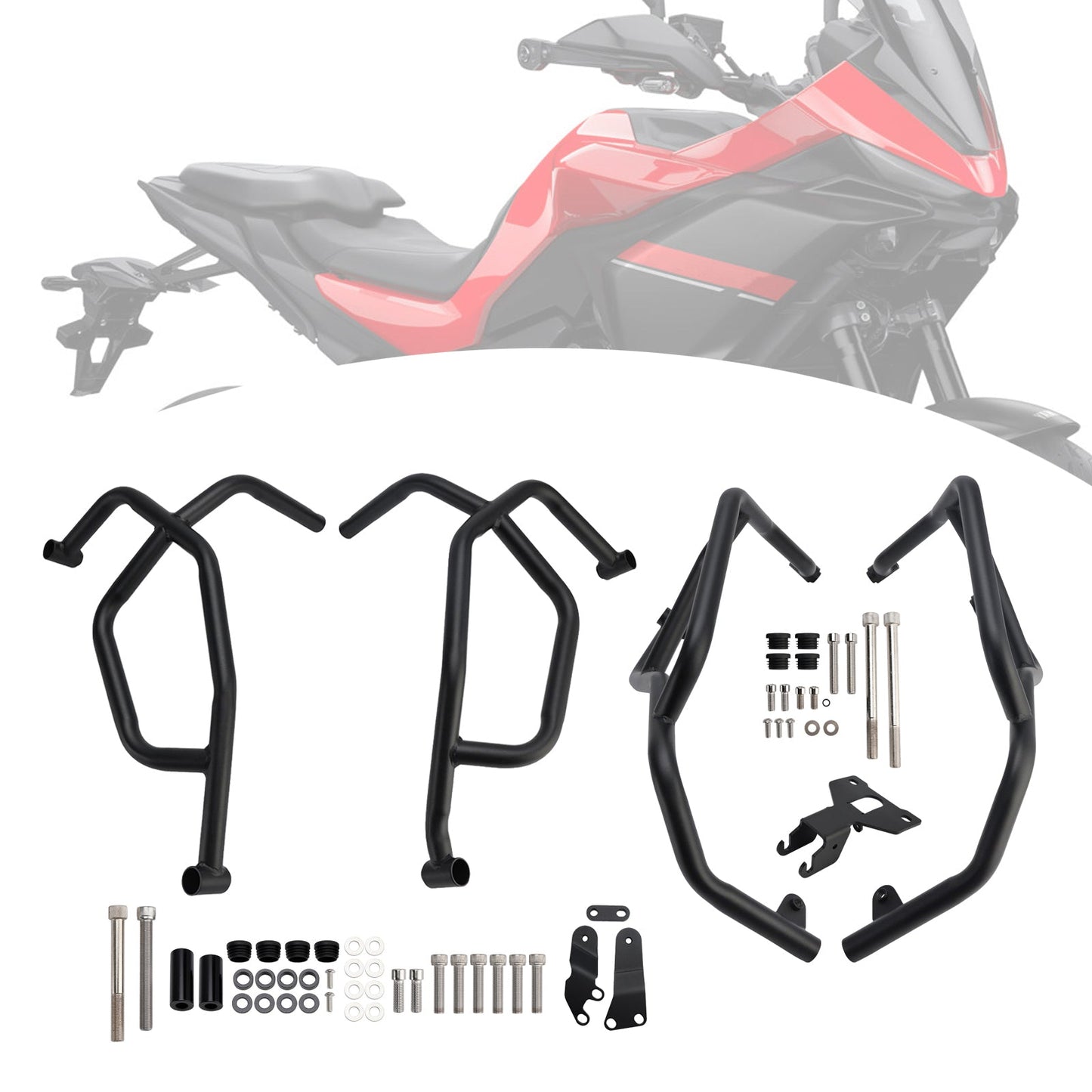 Kit di protezione motore superiore e inferiore Yamaha Tracer 7 2021-2025, telaio e barra di protezione nera