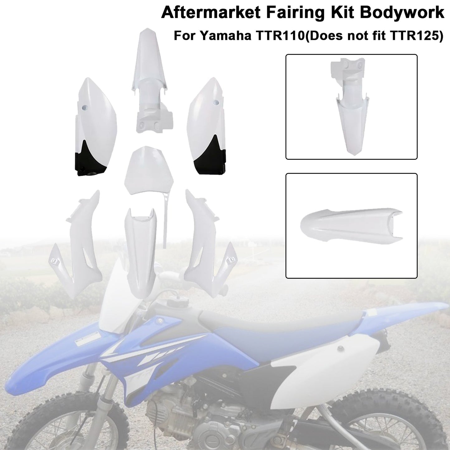 Kit plastiche per carrozzeria Yamaha TTR110 2008-2022 DIRT BIKE, carenatura parafango