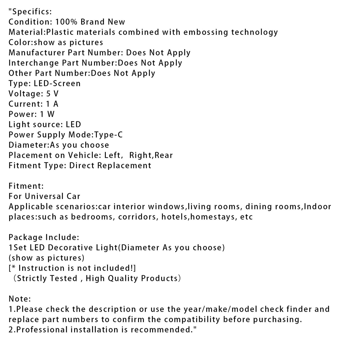 Lampada decorativa a forma di luna in rilievo per lunotto posteriore dell'auto