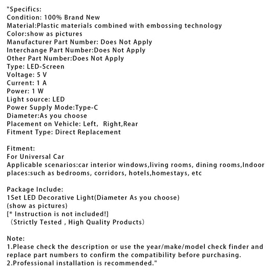 Lampada decorativa a forma di luna in rilievo per lunotto posteriore dell'auto