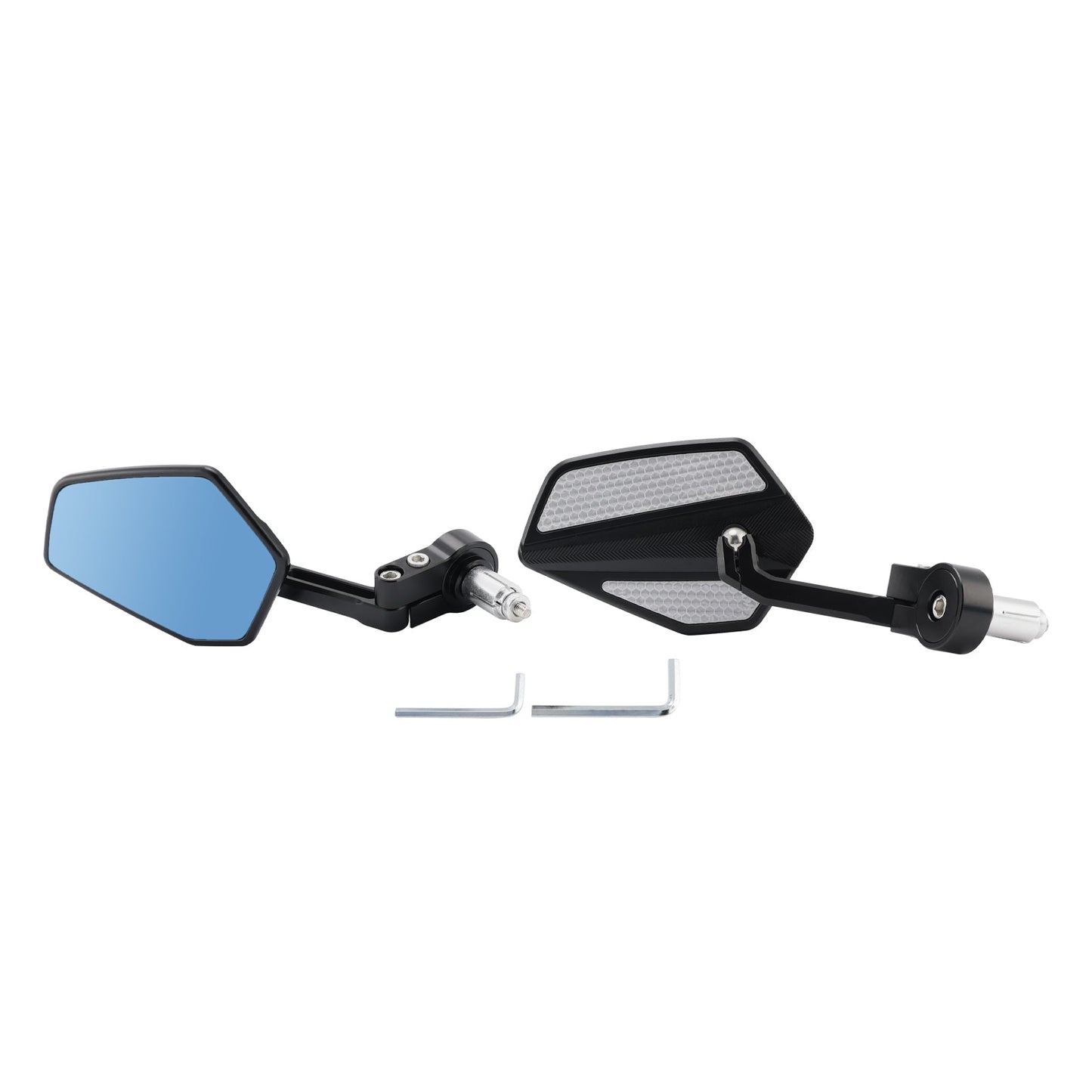 Set di specchietti retrovisori universali da 7/8"" in alluminio CNC neri per estremità del manubrio