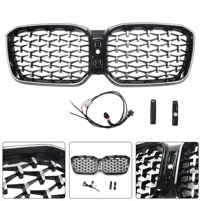 Griglia a rene per paraurti anteriore diamantata BMW X3 G01 X4 G02 2022-2025 cromata