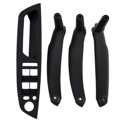 4 pezzi di rivestimento per maniglia interna della portiera nera per BMW E70 X5 E71 X6 07-14