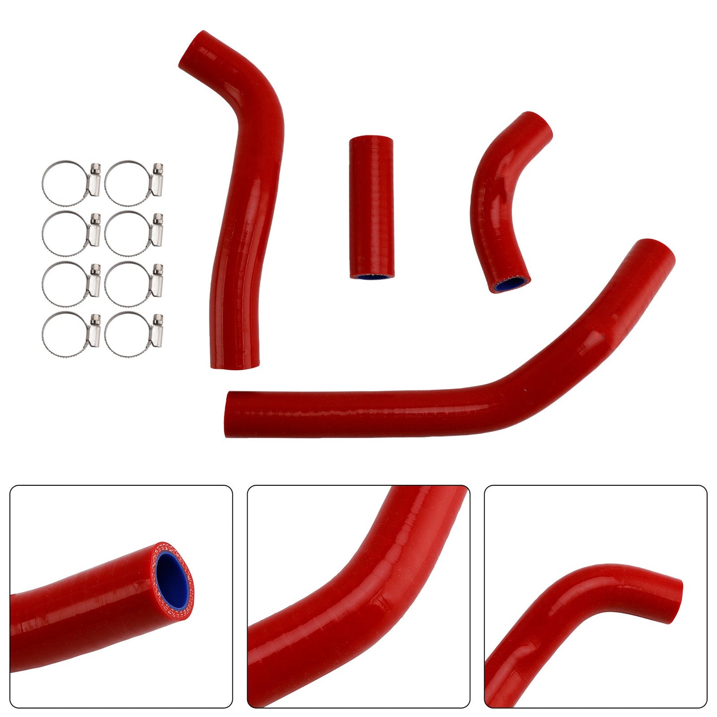 Kit di tubi flessibili in silicone per il liquido di raffreddamento del radiatore, compatibile con Honda CRF450R RX RWE 21-25