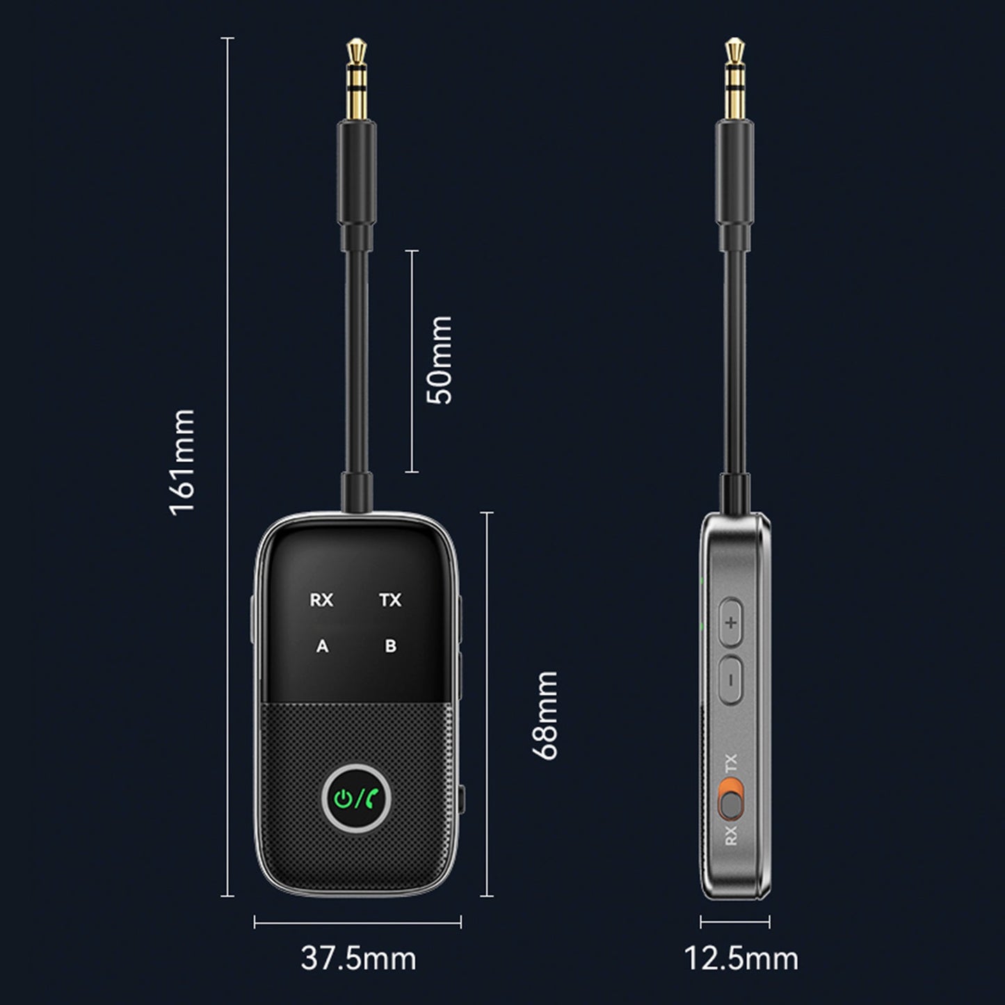 Ricevitore trasmettitore Bluetooth due in uno AUX Adattatore vivavoce per auto due a due