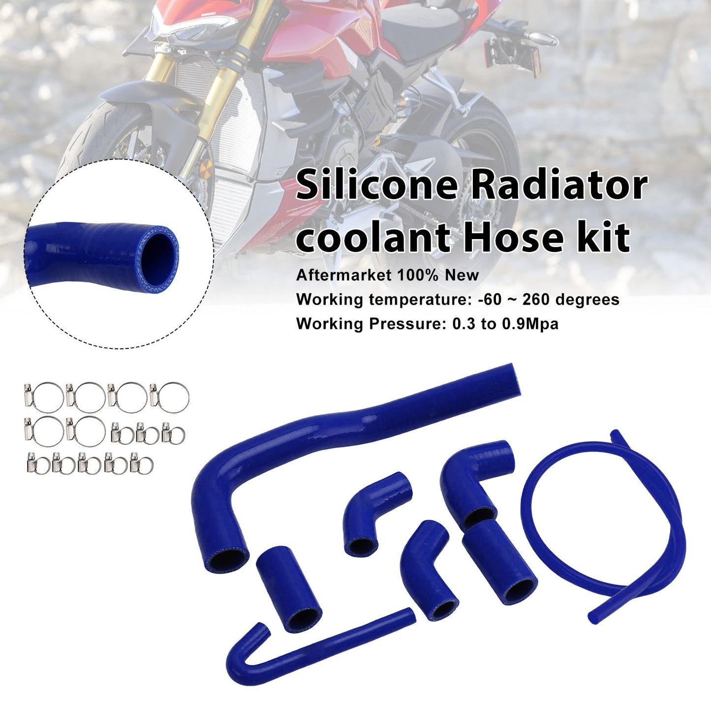 Tubo flessibile del liquido di raffreddamento del radiatore in silicone Ducati Streetfighter V4 V4S 2020-2025