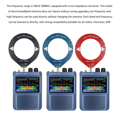 Antenna ad anello a ciambella con copertura a banda completa da 10 kHz a 180 MHz per onde corte/onde medie SDR