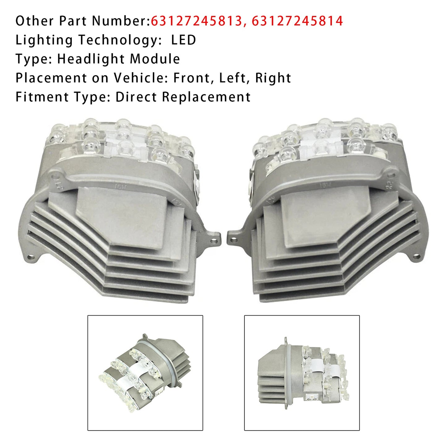 2x Modulo unità di controllo fari indicatori di direzione 63127245813 14 per BMW 3 E90 E91