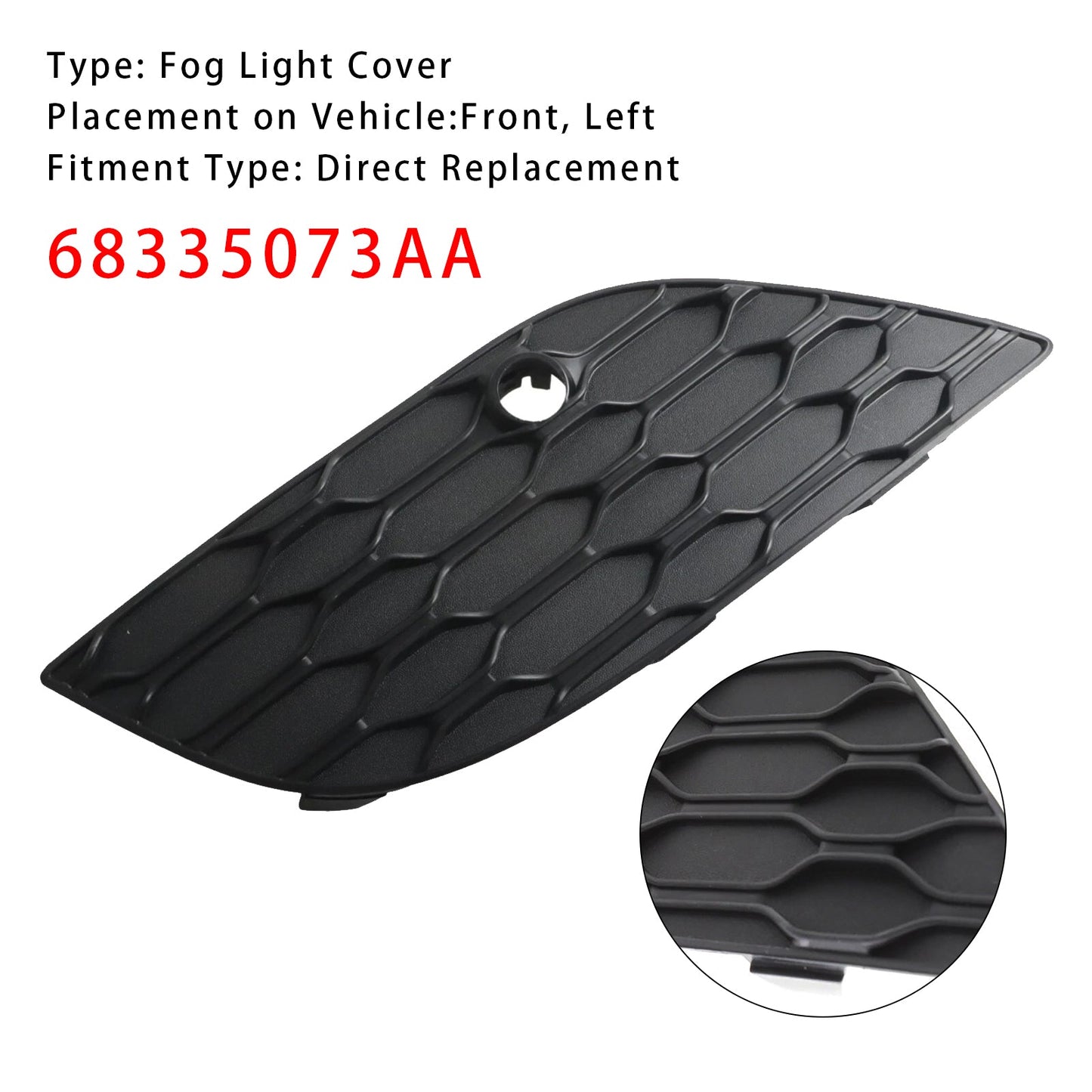 Copertura fendinebbia paraurti lato sinistro Jeep Grand Cherokee 2017-2022 68335073AA