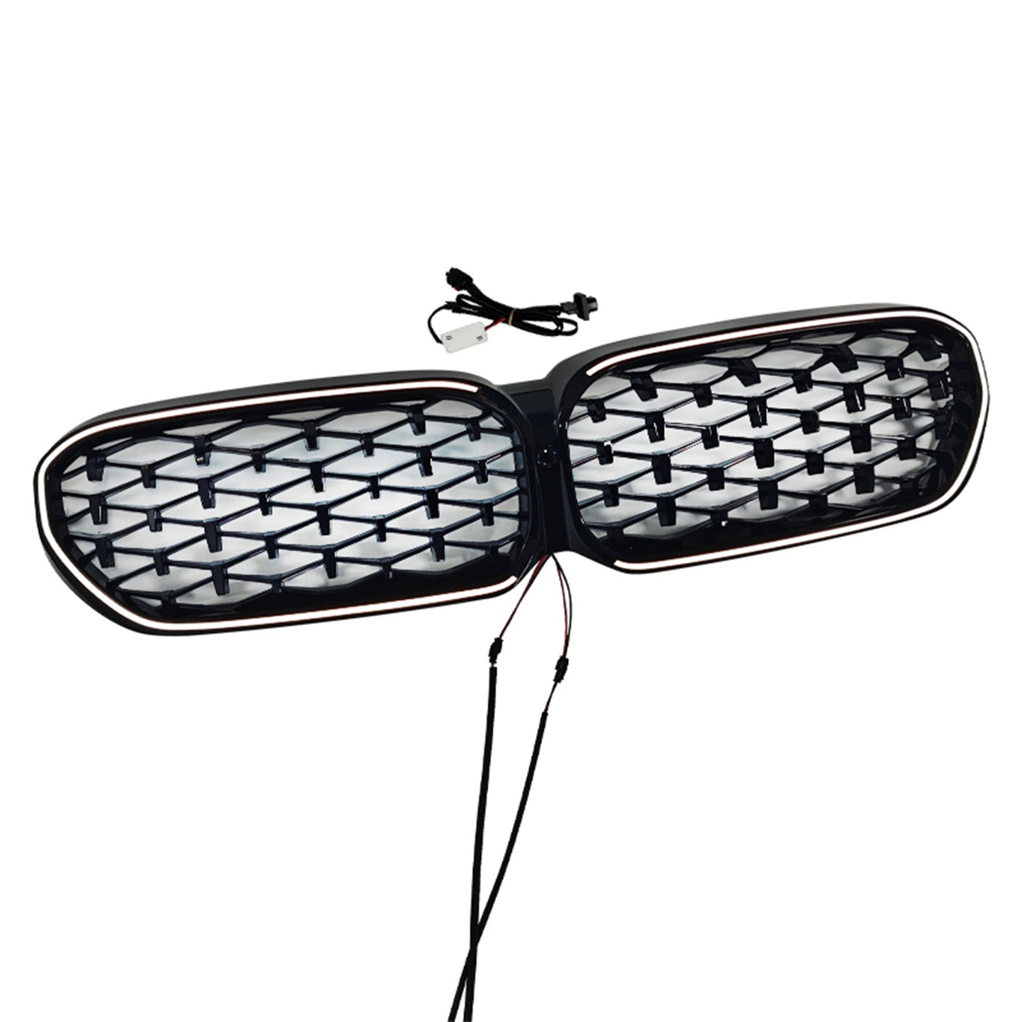 Griglia anteriore a doppio rene diamantata nera per BMW Serie 5 G30 G38 2021-2024.