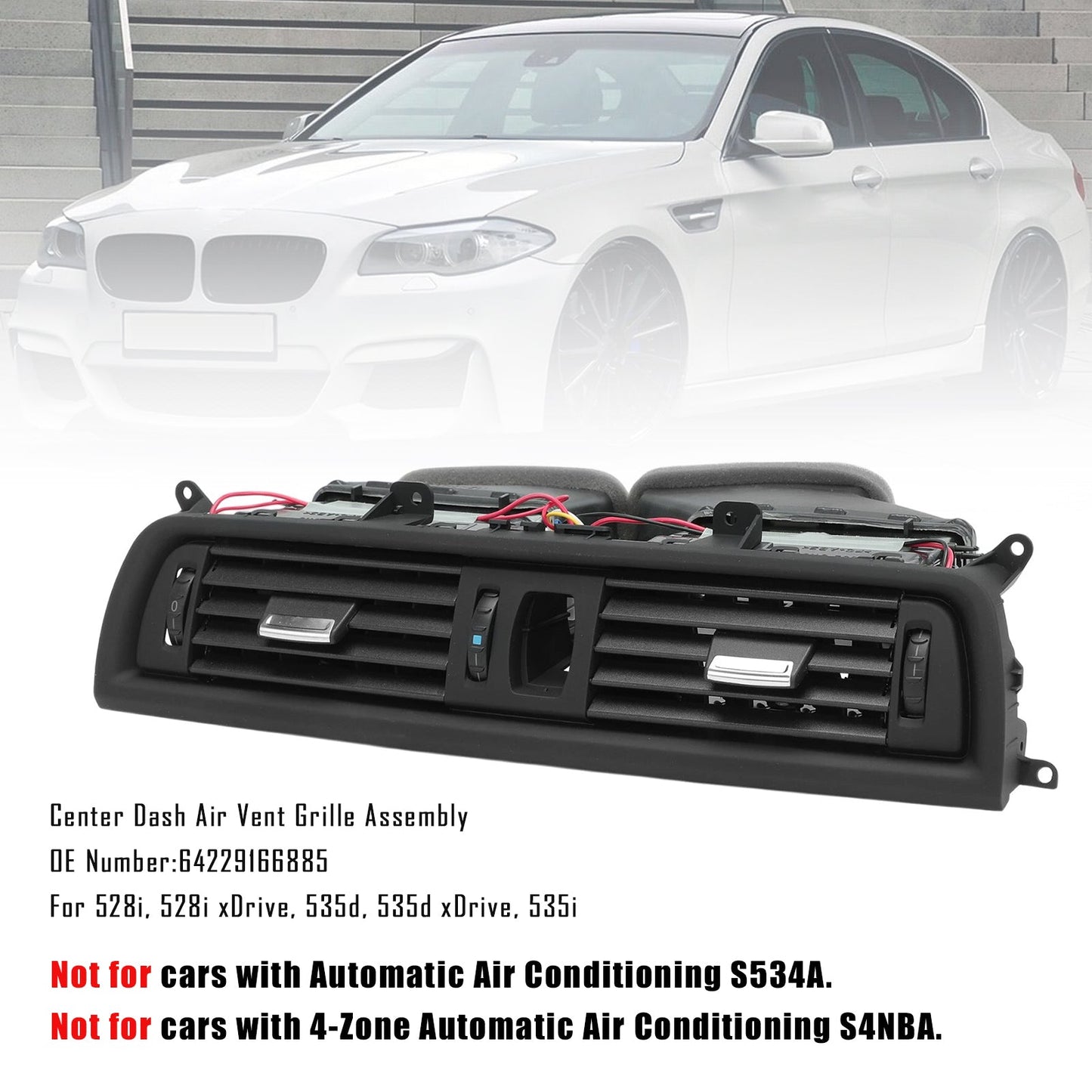 Gruppo griglia di ventilazione del cruscotto centrale 64229166885 per BMW F10 528i 535i 2011-2016