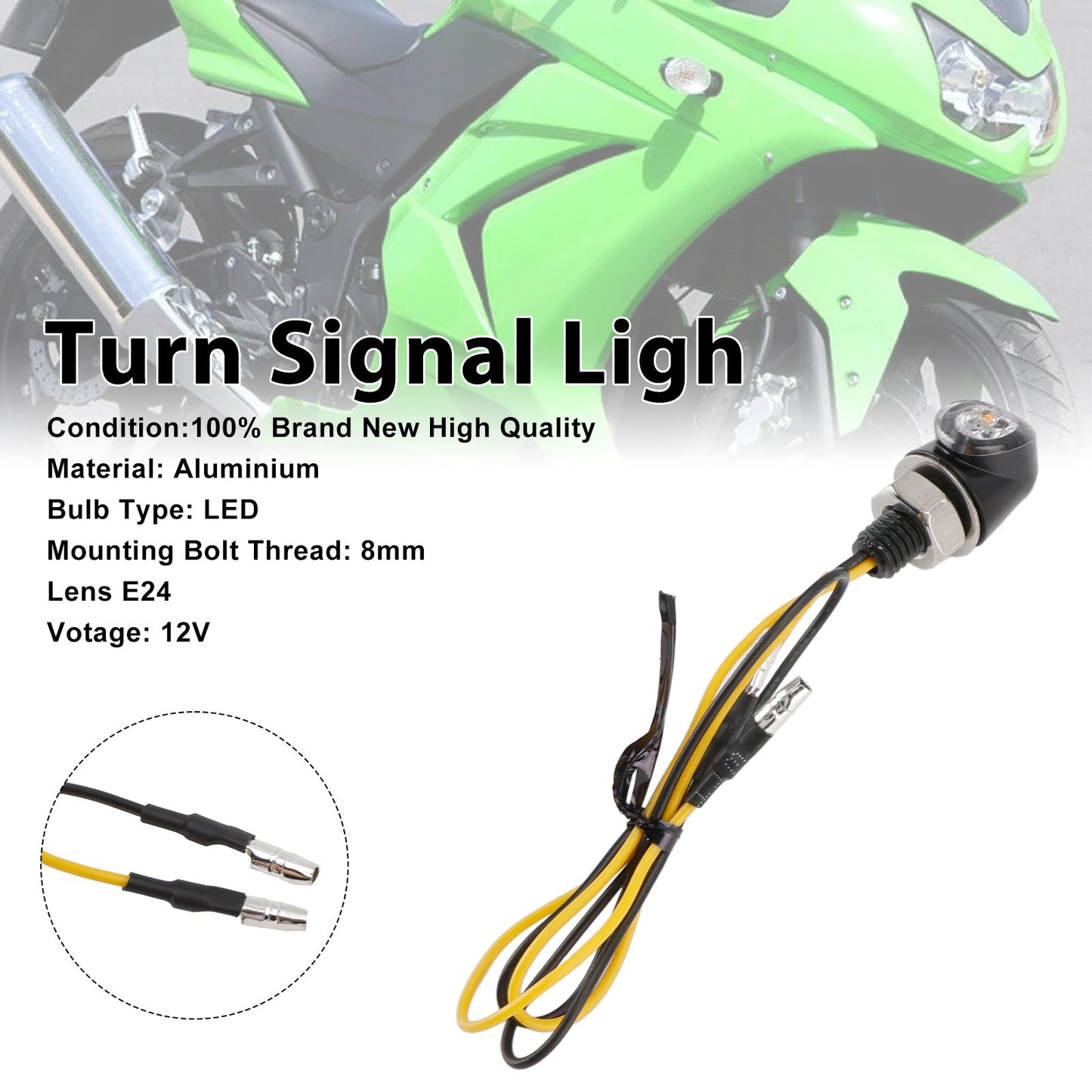Indicatore di direzione a LED da 12 V, 8 mm, universale per moto Honda