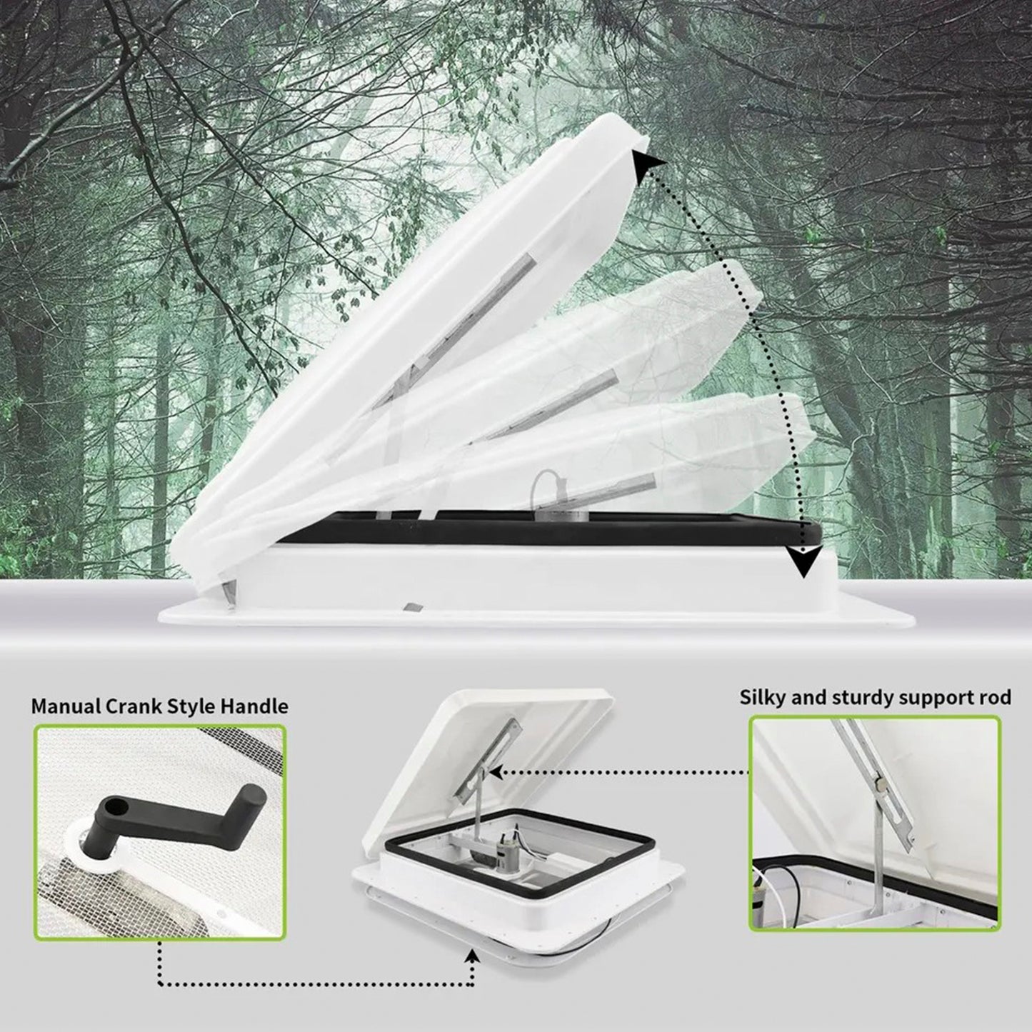 14" Caravan Skylight Roof Vent Remote Control Camper Motorhome RV Aspiratore
