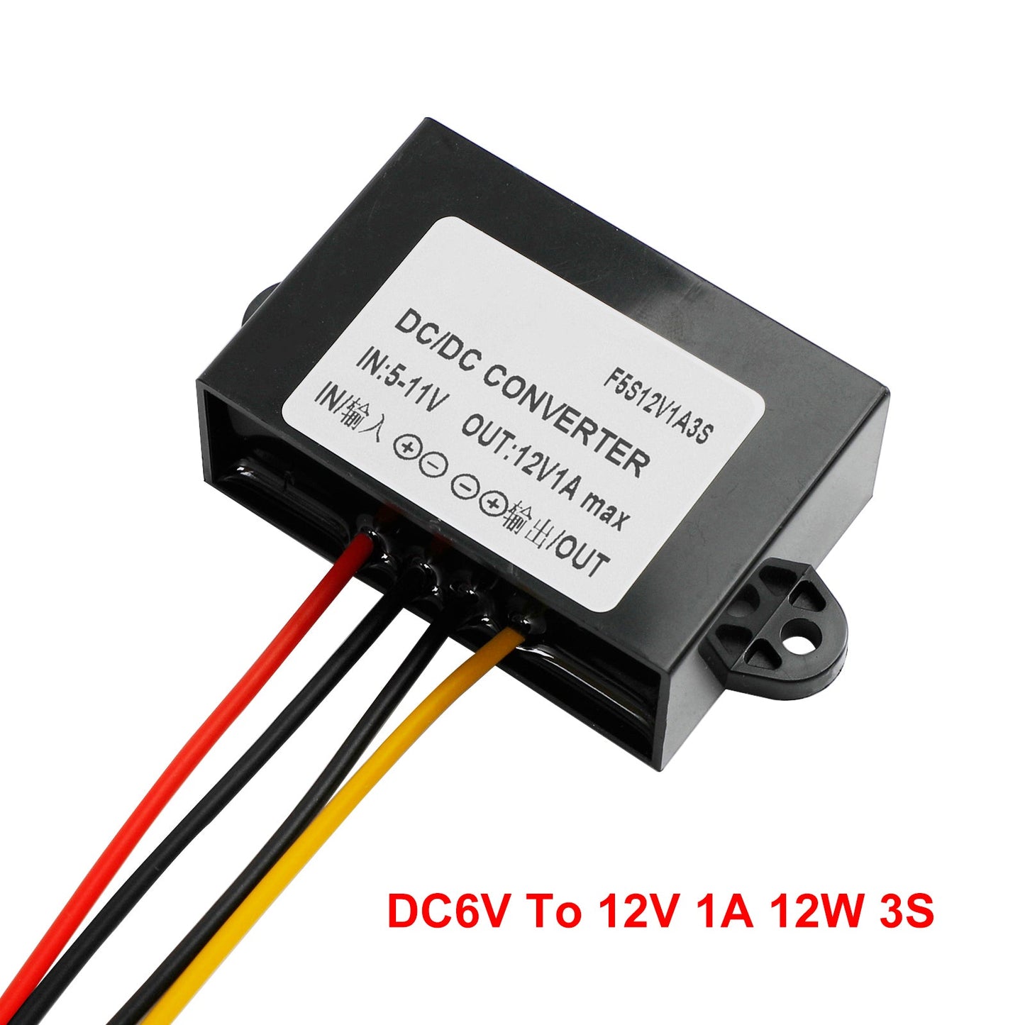 Convertitore step-up DC-DC impermeabile da 1 A, 6 V a 12 V, modulo di alimentazione per auto