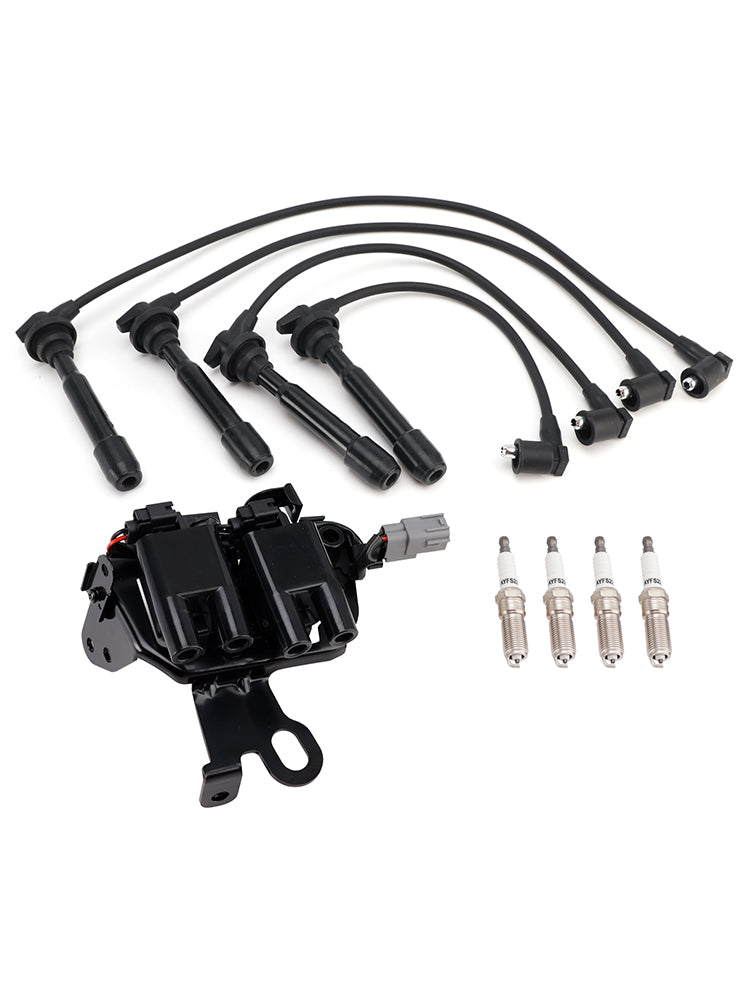 Kit bobina di accensione + 4 candele + cavi per Hyundai Tiburon L4 2.0L (2003-2008) - Codice articolo: 178-8281