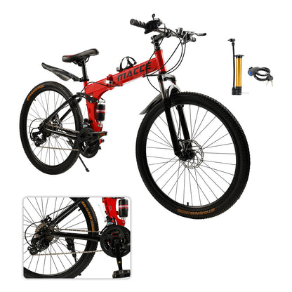 Ruote da 26 "27 velocità a doppio disco a doppio freno pieghevole mountain bike mtb per adulti neri