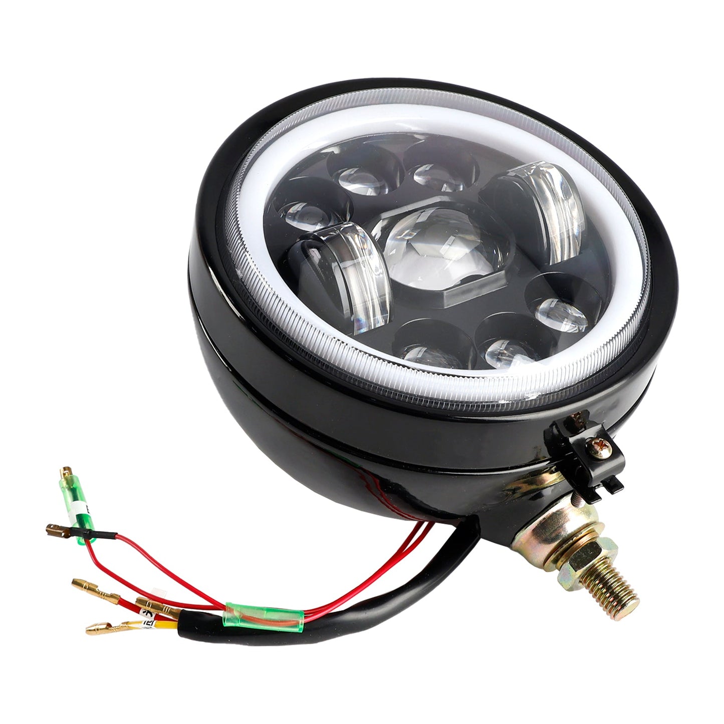 Faro fendinebbia a 9 lampadine personalizzato da 5,75"" nero per Bobber Chopper Racer