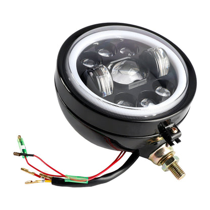 Faro fendinebbia a 9 lampadine personalizzato da 5,75"" nero per Bobber Chopper Racer