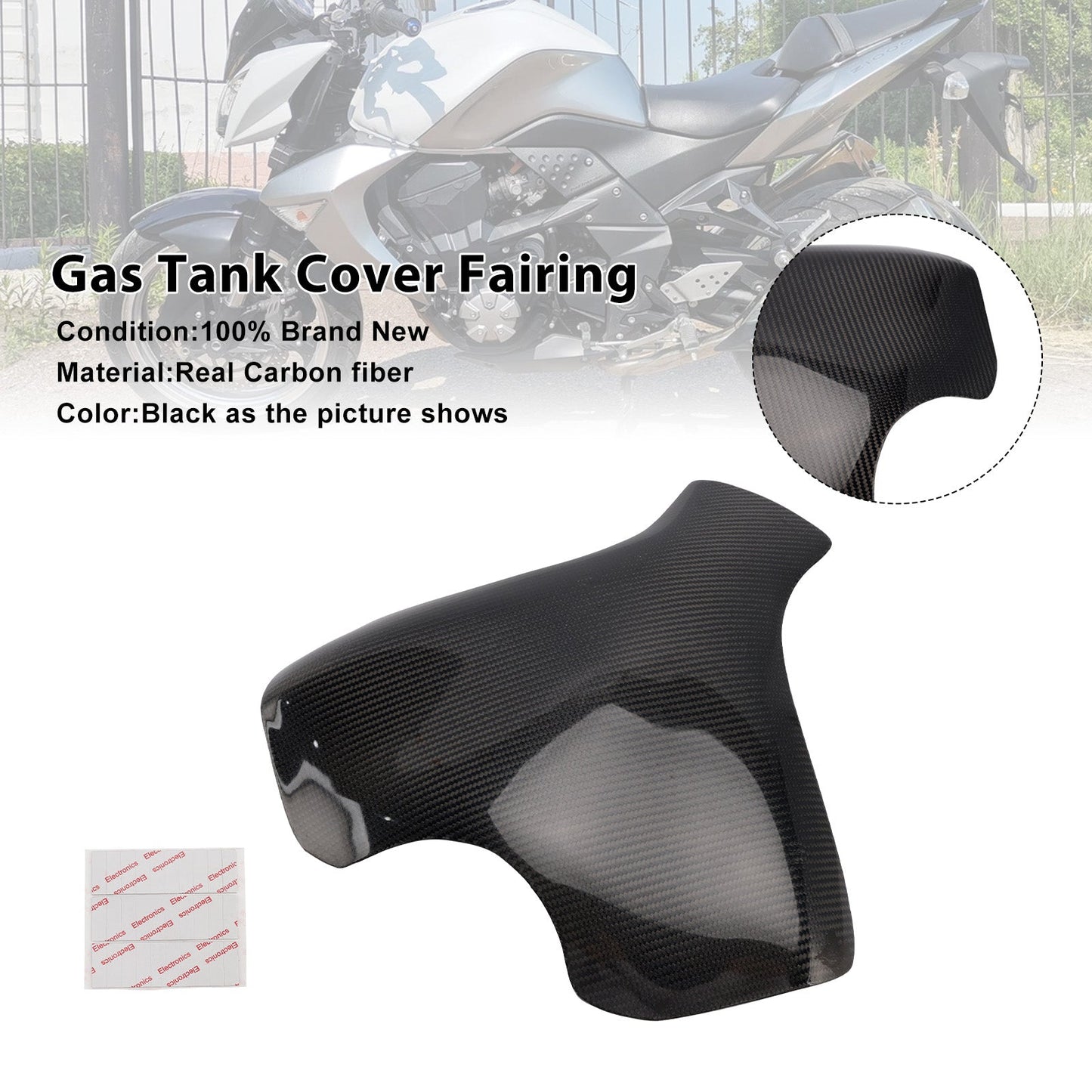 Carenatura del serbatoio in vera fibra di carbonio per Kawasaki Z1000 2010-2012
