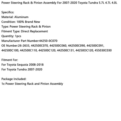 Gruppo pignone e cremagliera del servosterzo Toyota Sequoia 2008-2018