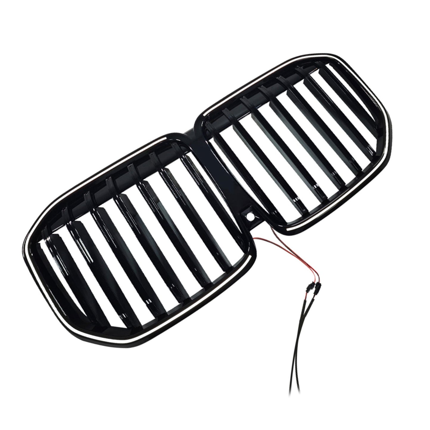 Griglia paraurti anteriore a linea singola nera con LED per BMW X7 G07 2023-2026