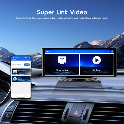 Navigazione per auto portatile Bluetooth da 10,26"", autoradio wireless Carplay, telecamera AHD