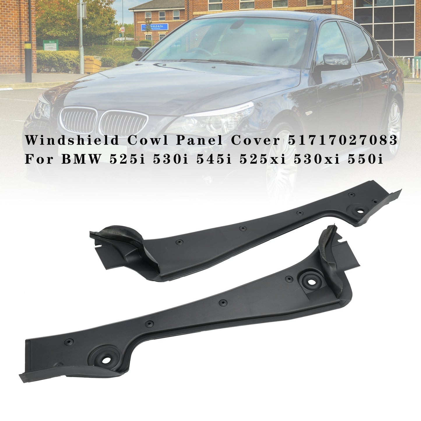 Copertura del pannello del cofano del parabrezza BMW 528i 2008-2010 51717027083