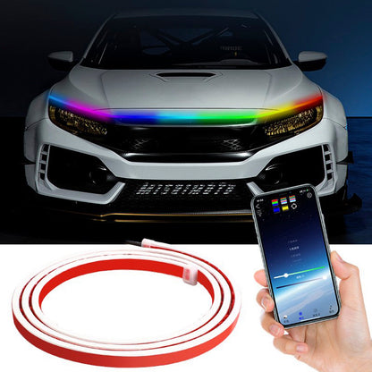 Striscia di luci diurne a LED per cofano auto con avvio dinamico flessibile della scansione