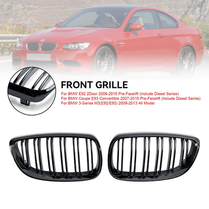 Griglia anteriore a rene nero lucido adatta per BMW E92 E93 328i 335i 2006-2010 2DR
