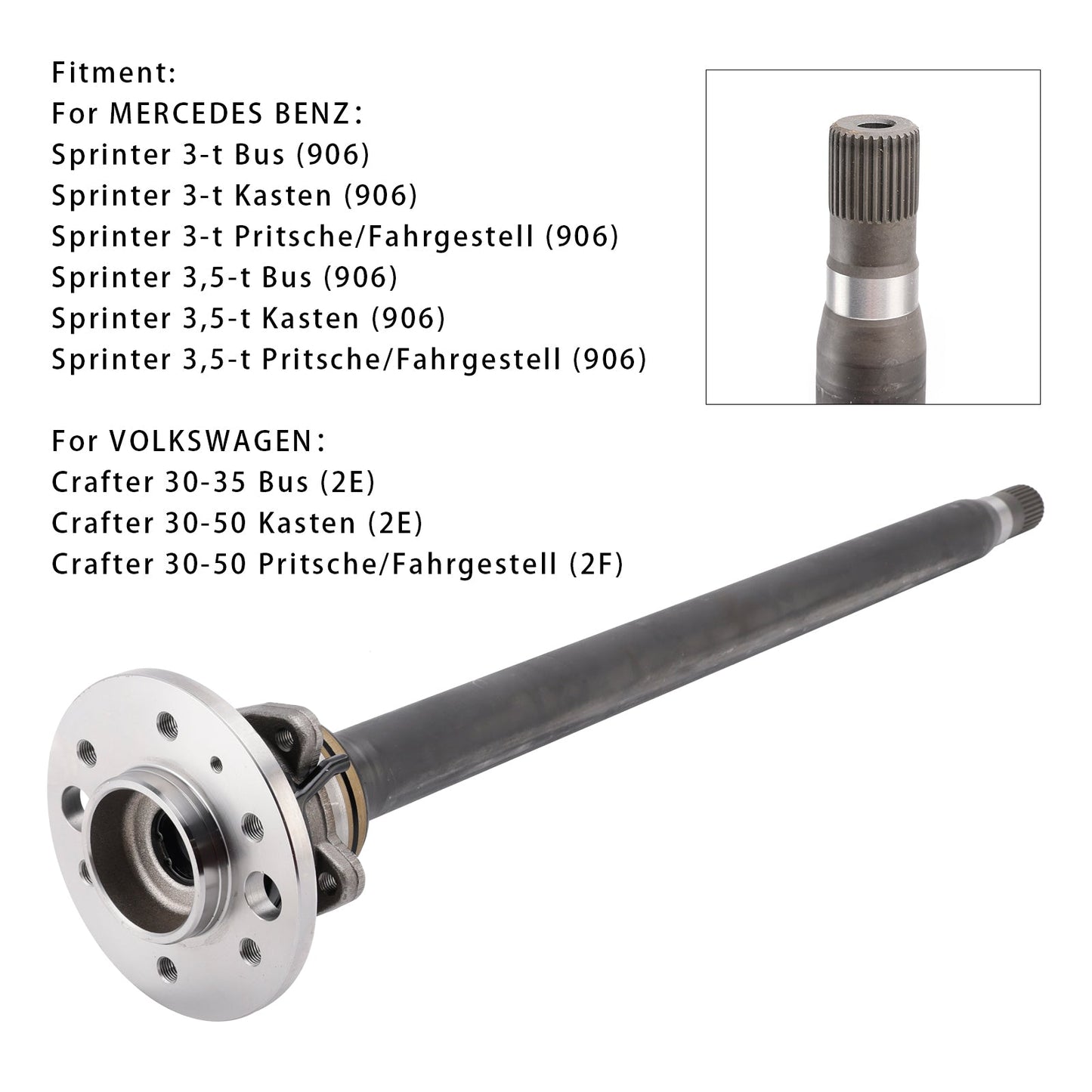 VOLKSWAGEN Crafter 30-50 Kasten (2E) Albero di trasmissione posteriore destro A9063504010 9063502710