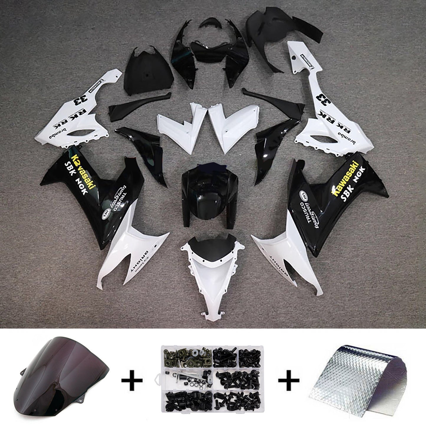 Kit carenatura iniezione in plastica ABS adatto per Kawasaki ZX10R 2008-2010