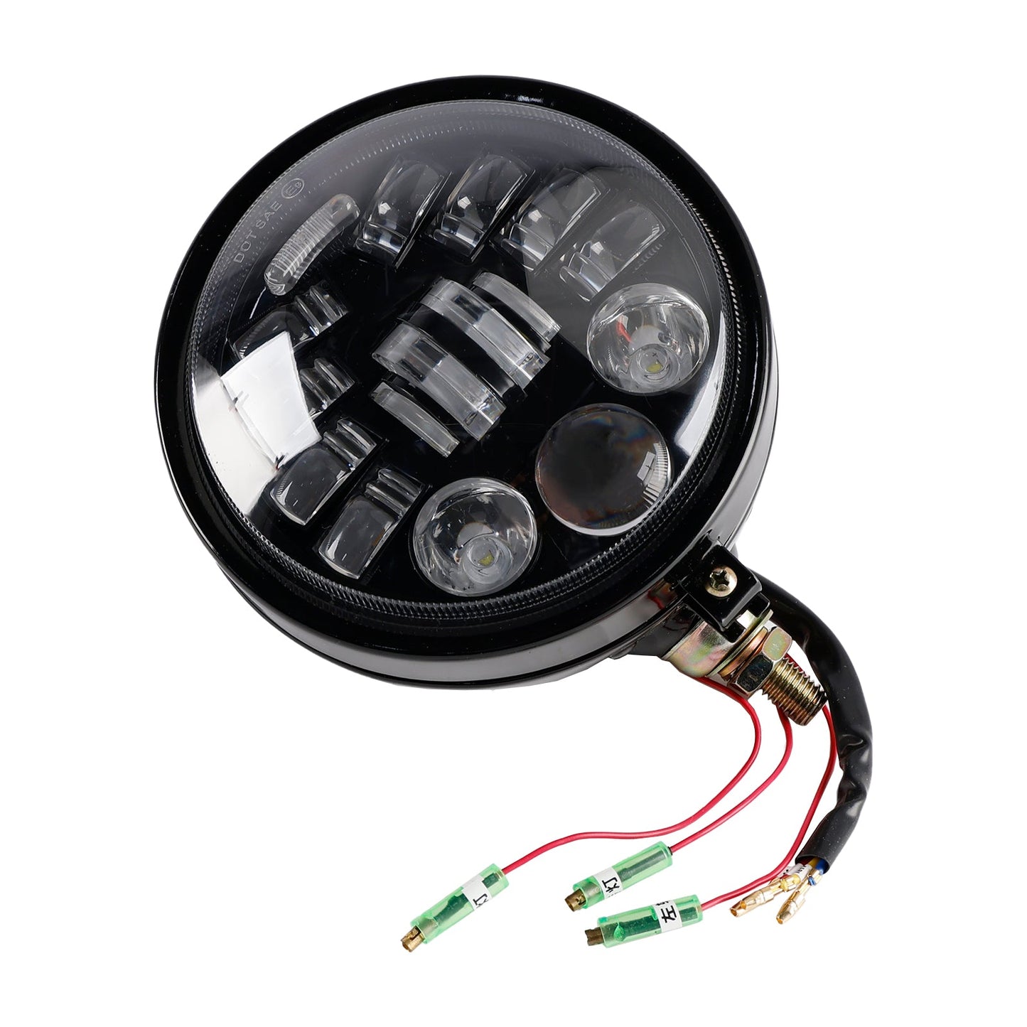 Faro anteriore da 5,75"" universale multifunzionale nero n. 82 per moto