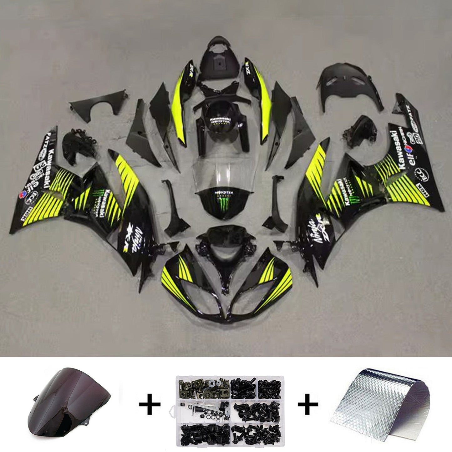 Kit carenatura iniezione in plastica ABS adatto per Kawasaki ZX6R 636 2009-2012