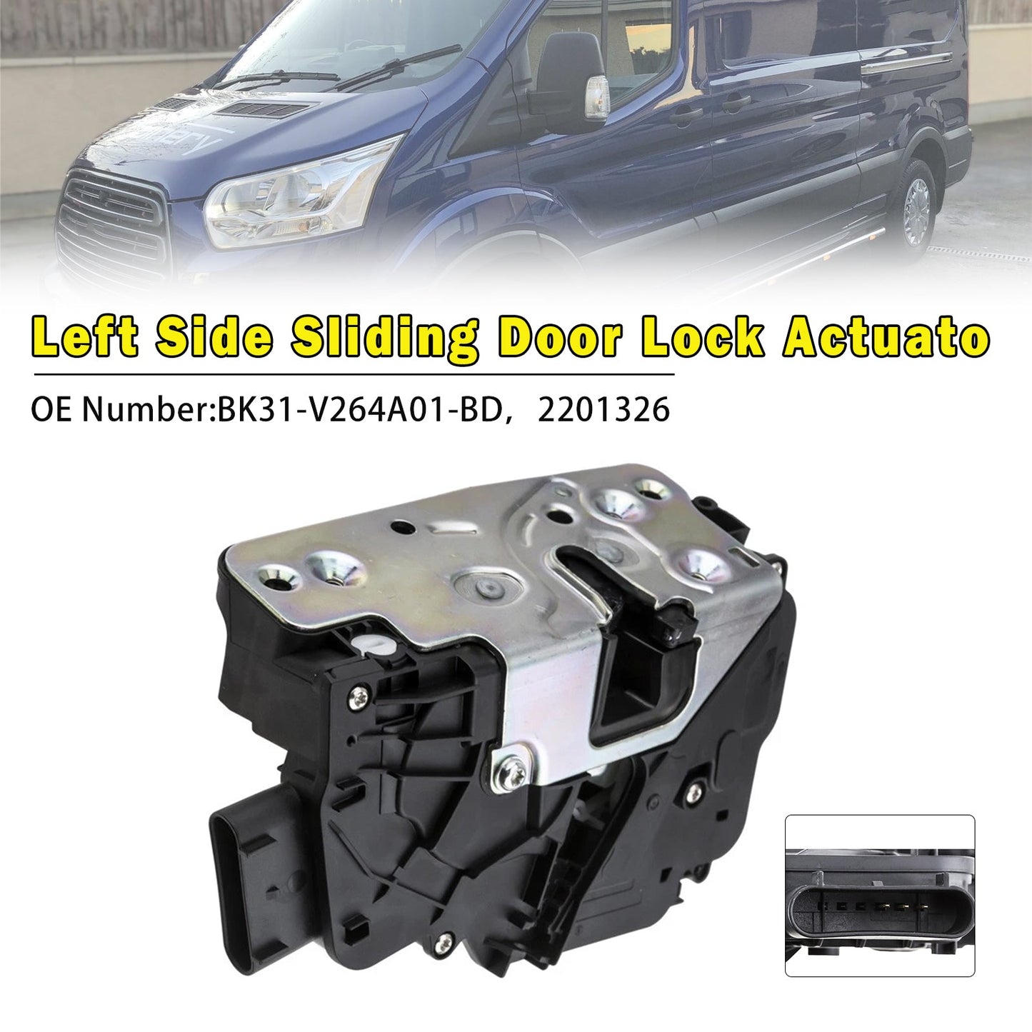 Attuatore serratura porta scorrevole sinistra BK31-V264A01-BD per Ford Transit MK8 2014-2024