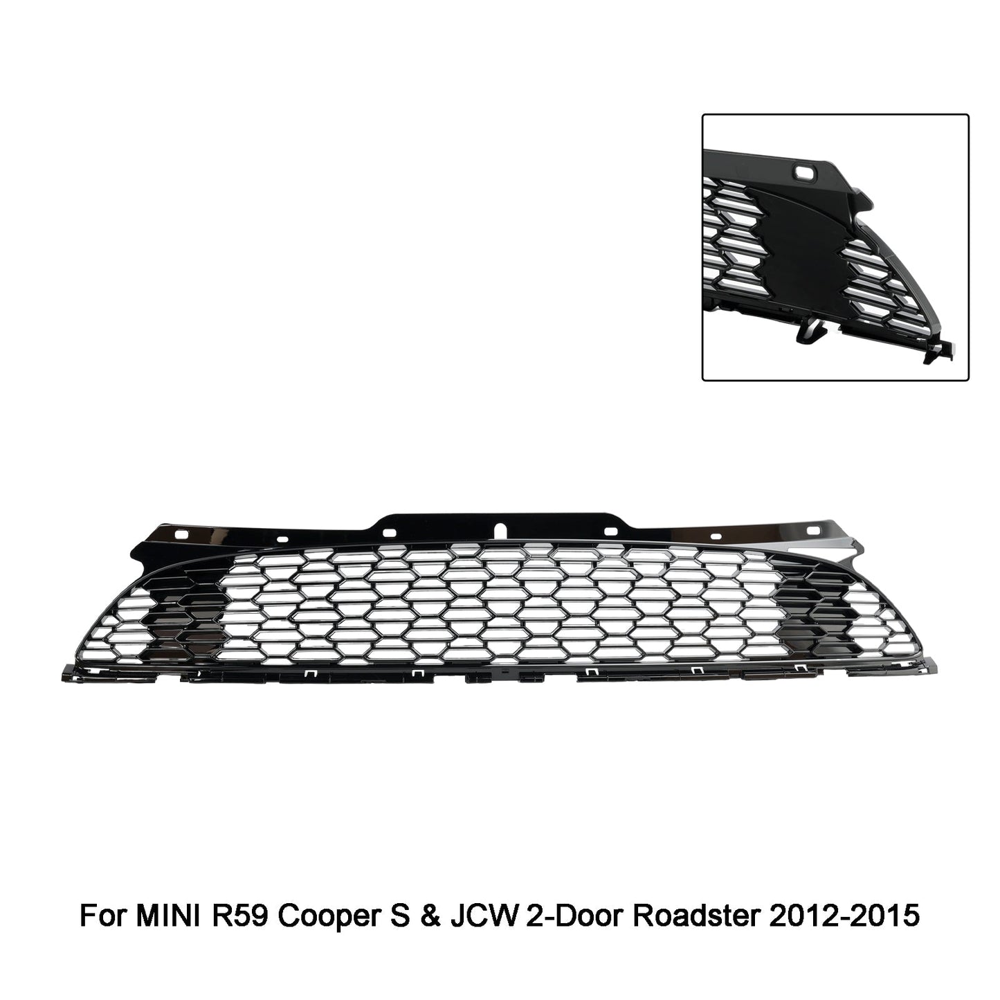 Griglia paraurti anteriore nera lucida Mini Cooper S R55 R56 R57 R58 R59 JCW Style 2007-2015