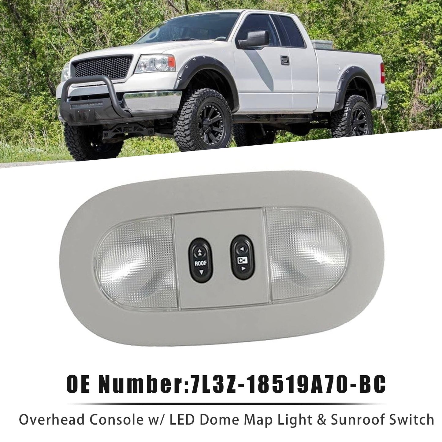 Interruttore per luce abitacolo, plafoniera e tettuccio apribile 7L3Z-18519A70-BC per Ford F-150 04-08