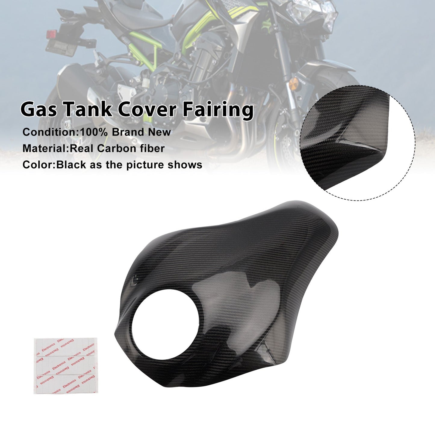 Carenatura del serbatoio in vera fibra di carbonio per Kawasaki Z900 2017-2024